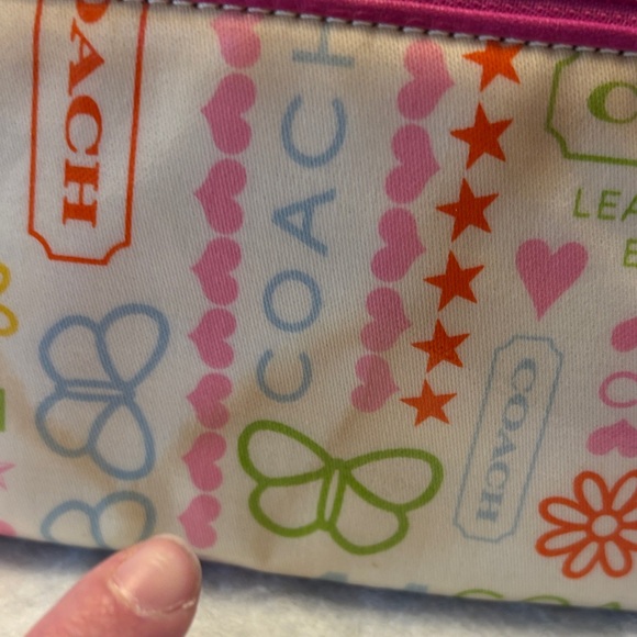 Coach Floral and Logo Print Pouch with Pink Accents - Picture 4 of 17